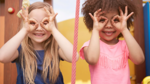 2 happy kids at indoor entertainment centres