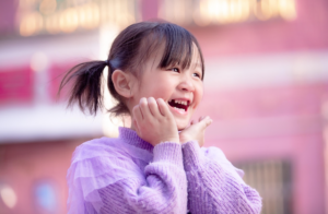 happy asian child at Toronto indoor playground