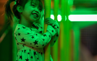 happy girl indoor playground